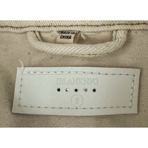 Blank NYC Casa Blanca cream Denim Jean Oversized Jacket womens size small - Picture 7 of 8